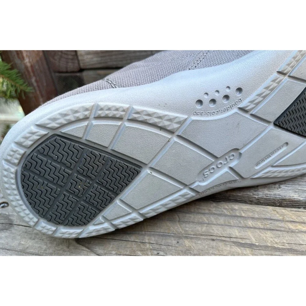 Crocs Walu Men's 13 Canvas Slip-On Loafers Casual Shoes 207635 - Gray